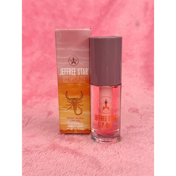 Jeffree Star Other - New! Pink Aura Jeffree Star Lip Oil BNIB NWT NIB Light Pink Raspberry Scorpio